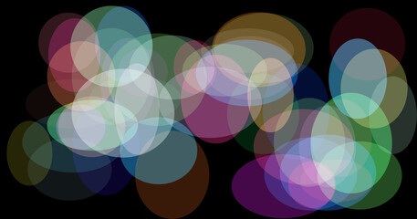 Colorful bokeh lights on dark background