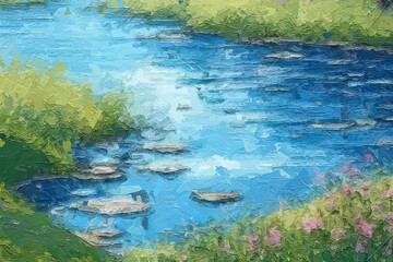 Various oil paintings, flowers, chrysanthemums, lakes, forests, landscapes, swallows, tulips, pandas