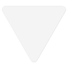 Frosted Glass Triangle with Rounded Corners, Inverted Glassmorphism UI Element on Transparent Background