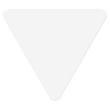 Frosted Glass Triangle with Rounded Corners, Inverted Glassmorphism UI Element on Transparent Background