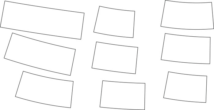 Hand Drawn Curved Rectangle and Banner Shapes Set