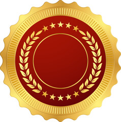 Gold and Red Award Badge Illustration