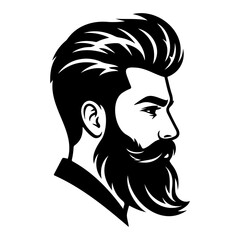 Silhouette of a man with beard