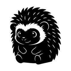 Cute black and white hedgehog © Alo