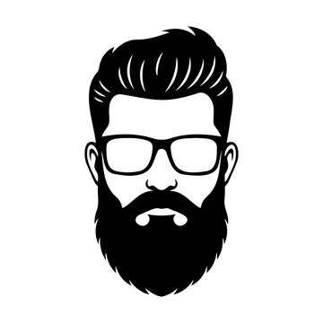 Hipster man with beard and glasses