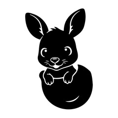 Cute black rabbit silhouette