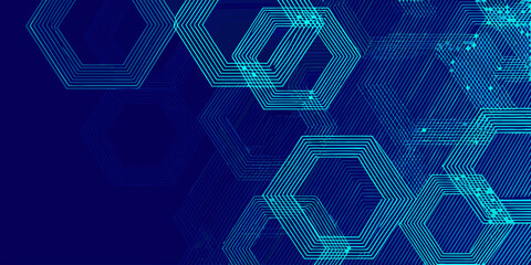 Abstract blue hexagon pattern background for technology and science concepts