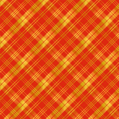Christmas, Chinese new year celebration background.Plaid with twill weave seamless pattern in red and gold.Lucky colors vector graphic illustration wallpaper.Checkered tartan repeat pattern.