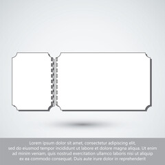 Blank Perforated Ticket or Coupon Template Vector