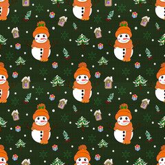 Christmas style fabric art, green background, vector image, background.