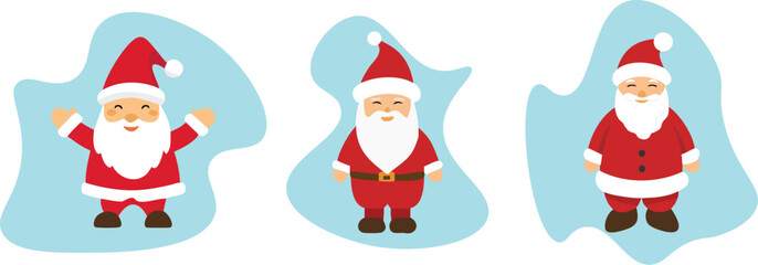 set of santa claus vector illustration