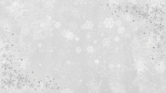 Winter background year end sale design displays snowflakes on a bright gray abstract illustration, creating a festive seasonal look Winter year end sale background with blank space
