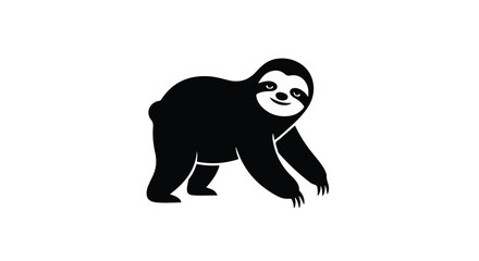 Obraz premium Friendly sloth illustration with a happy smile on a white background