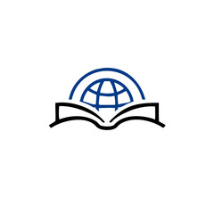 Global education logo icon design, vector illustration