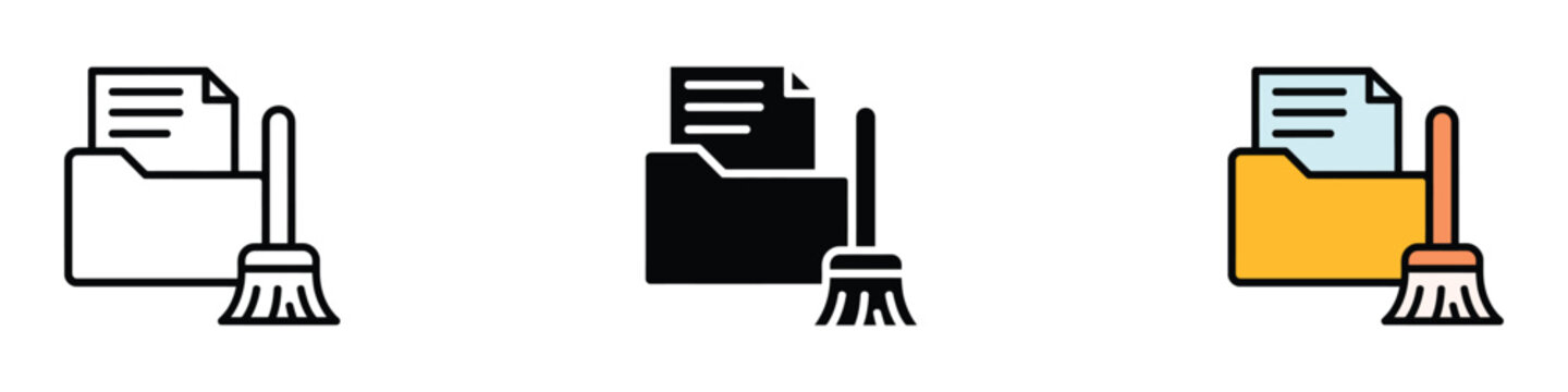 Data Cleaning icon vector. data organization and digital decluttering symbol. vector illustration.