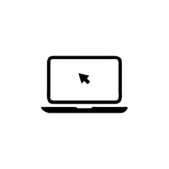 Laptop with cursor vector icon design template