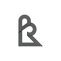 Retro Striped B and R Lettermark Logo