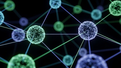 Abstract Network of Connected Spheres and Lines