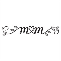 calligraphic mom design elements