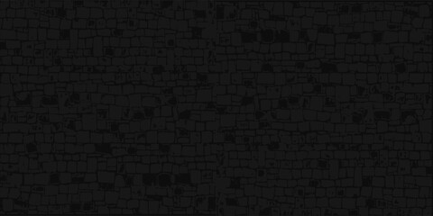 Fototapeta premium Black Brick Wall Background Texture. Clinker Bricks. Grunge Rough Blocks Brick Pattern. Vector Illustration.