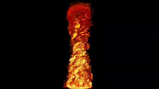 VFX Fire Tornado Column 6 Seconds in + 5 Seconds loop 30fps Animation1