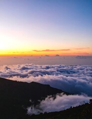 Sunrise over a sea of clouds