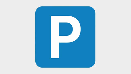 3D vector illustration of a blue parking sign and speed limit symbol isolated on white background as a web icon for traffic road information and car park place design concept