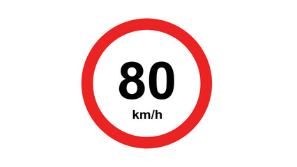 3D vector illustration of a round red no parking and no smoking traffic road sign with a speed limit symbol for web business warning icon