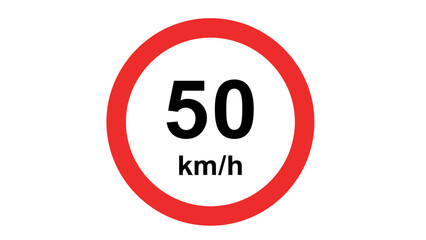 Vector illustration of a round red no parking sign, do not enter warning symbol, and speed limit traffic icon set on a web button for road business