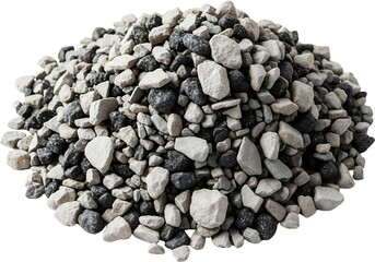 A large pile of small rough light gray dark gray and black stones and gravel creating a textured natural surface rocks aggregate