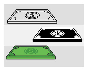 Dollar svg, Money, Dollar Currency, Cash Bundle, Money Roll, Dollar Silhouette, Hundred Dollar, Us Dollar Outline, Clipart,