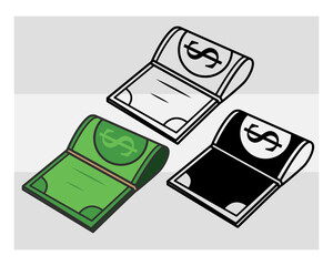 Dollar svg, Money, Dollar Currency, Cash Bundle, Money Roll, Dollar Silhouette, Hundred Dollar, Us Dollar Outline, Clipart,