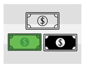 Dollar svg, Money, Dollar Currency, Cash Bundle, Money Roll, Dollar Silhouette, Hundred Dollar, Us Dollar Outline, Clipart,
