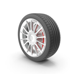 Fototapeta premium Car tire with rim