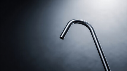 Zero Waste single reusable metal straw standing upright like a monument, conceptual sustainability