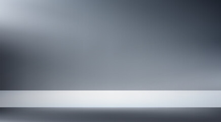 Empty Black and Gray studio background. Empty Room Studio with table. Space for selling products, backdrop, wallpaper, background, text. Gradient table. Vector illustration.