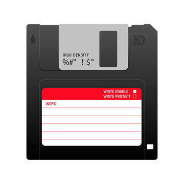 Realistic illustration of floppy disk or diskette isolated on white background. Vector art image illustration EPS 10