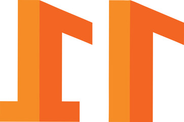 Abstract geometric shapes in orange and white with a modern design