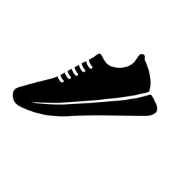 A sneaker, sport shoe, footwear icon symbol. Sport, fashion, lifestyle concept. Editable EPS 10 vector graphic isolated on white background