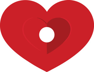 Red heart icon with inner heart and target symbol