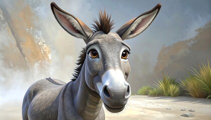 Animated donkey portrait