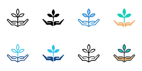 Go green icon set multiple style vector collection. Editable Stroke 
