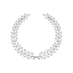 Classic Laurel Wreath Graphic Illustration Symbolizing Victory and Honor for Decorative Design