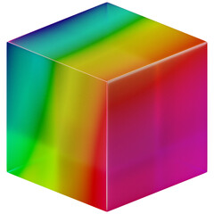 Isometric Cube with Rainbow Gradient