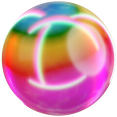 Abstract Spherical Graphic With Colorful Swirls