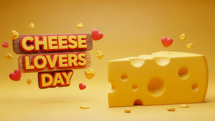 Celebrating cheese lovers day with a delicious block of cheese