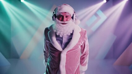 Person in festive costume dancing with stage lighting