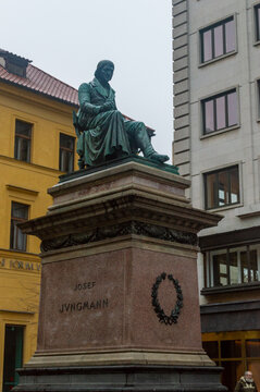 Prague, Czechia - November 9, 2025: Statue of Josef Jungmann in Prague.