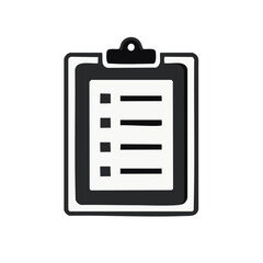 Fototapeta premium Clipboard Icon Featuring Checklist, Form, Report, Inventory or Survey on White