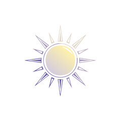 Radiant sun with stylized rays shining bright radiating energy and warmth symbolizing summer days and optimistic outlook